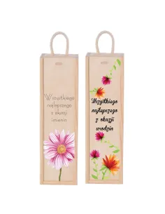 Prezent na Imieniny Urodziny Skrzynka Wino z Nadrukiem