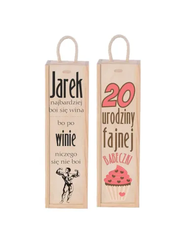 Prezent na Urodziny z Dedykacją Skrzynka Wino – Prezent
