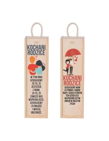 Skrzynka na Wino Podziękowanie z Nadrukiem na Prezent