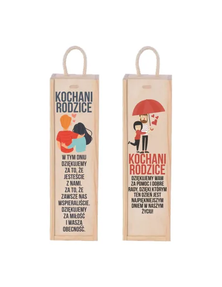 Skrzynka na Wino Podziękowanie z Nadrukiem na Prezent