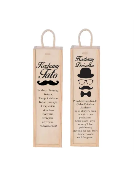 Skrzynka na Wino Prezent z Nadrukiem na Prezent dla Taty