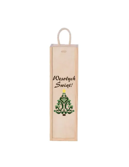 Skrzynka na Wino Prezent Boże Narodzenie Święta z Nadrukiem