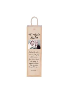 Skrzynka na Wino Prezent Rocznicę Ślubu Nadruk z Nadrukiem