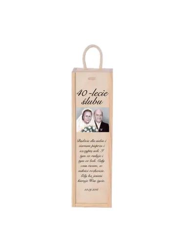 Skrzynka na Wino Prezent Rocznicę Ślubu Nadruk z Nadrukiem