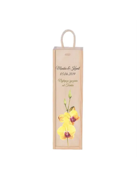 Skrzynka na Wino Prezent Ślub Nadrukiem UV z Nadrukiem