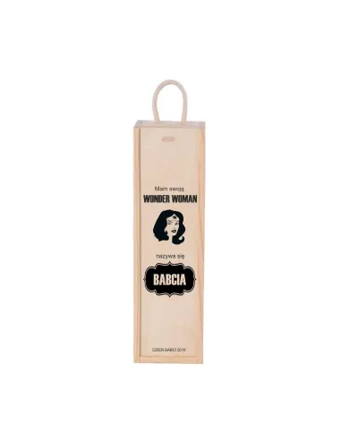 Skrzynka na Wino Grawer z Grawerem na Prezent dla Babci