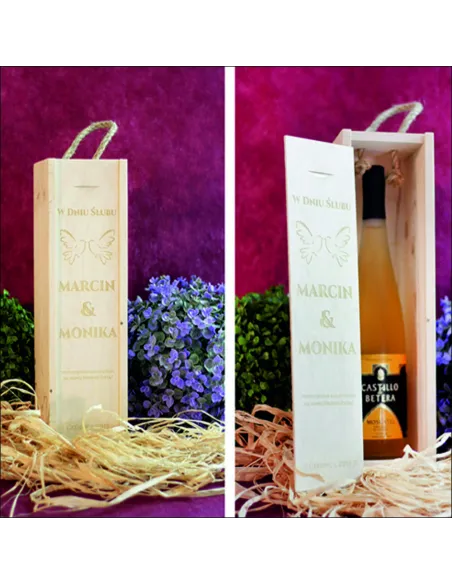 Skrzynka na Wino Grawer z Grawerem na Prezent dla Babci