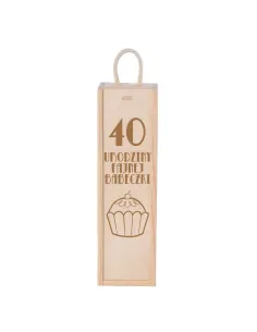 Skrzynka na Wino Prezent Urodziny 20 30 40 50 z Grawerem