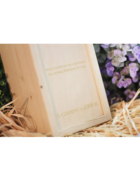 Skrzynka na Wino Grawer z Grawerem na Prezent Walentynki