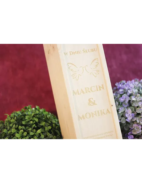 Skrzynka na Wino Prośba o Świadkowanie Grawer z Grawerem