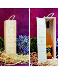 Skrzynka Pudełko na Wino Grawerem z Grawerem na Prezent