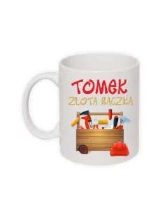 Kubek z Nadrukiem Personalizowany Imię Złota Rączka