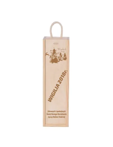 Skrzynka Pudełko na Wino Grawerem Prezent Święta z Grawerem