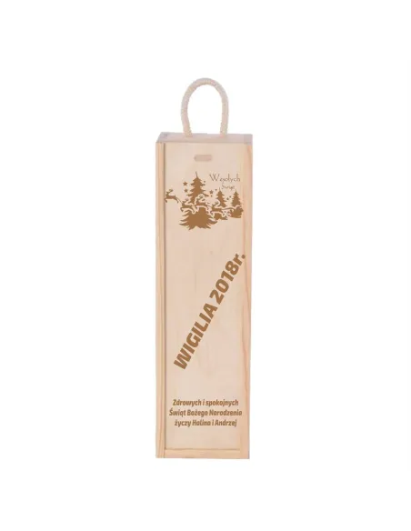 Skrzynka Pudełko na Wino Grawerem Prezent Święta z Grawerem