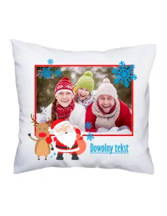 Foto Poduszka Zdjęciem Nadrukiem Świątecznym Dowolny Tekst