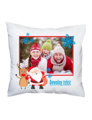 Foto Poduszka Zdjęciem Nadrukiem Świątecznym Dowolny Tekst