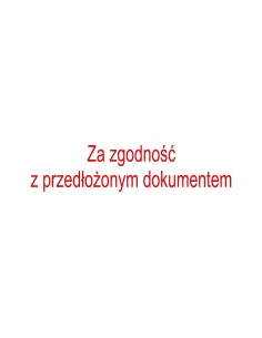 Pieczątka za Zgodność z Pieczątka Zgodność Przedłożonym