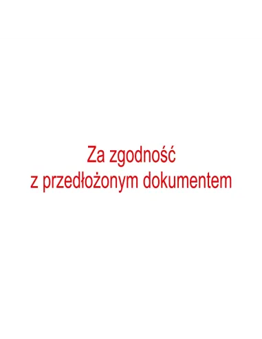 Pieczątka za Zgodność z Pieczątka Zgodność Przedłożonym