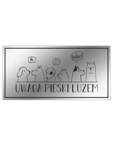 Tabliczka Uwaga Zły Pies Imieniem Psa Nierdzewna z Grawerem