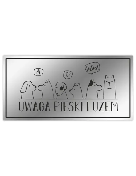 Tabliczka Uwaga Zły Pies Imieniem Psa Nierdzewna z Grawerem