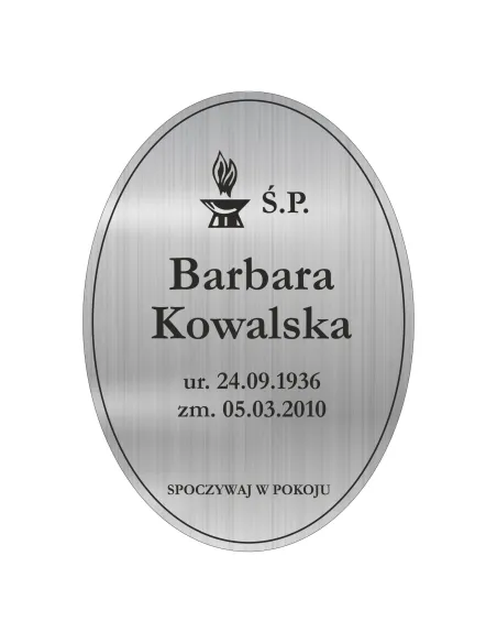 Tabliczka Nagrobna Nagrobkowa Grawer Nierdzewna z Grawerem
