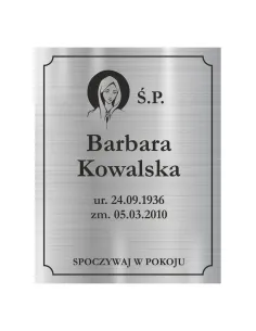 Tabliczka Nagrobna Nagrobkowa Grawer Nierdzewna z Nadrukiem