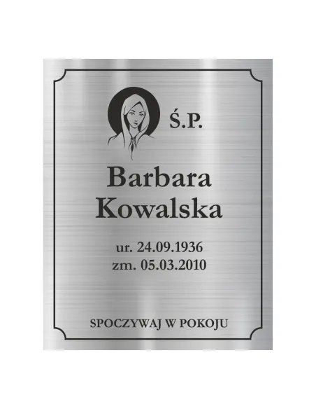 Tabliczka Nagrobna Nagrobkowa Grawer Nierdzewna z Nadrukiem