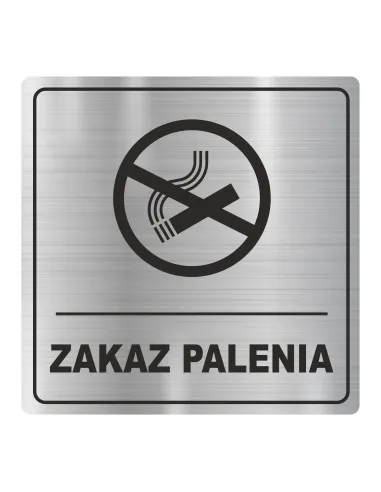 Tabliczka Piktogram Znak Zakaz Palenia Srebrna z Grawerem