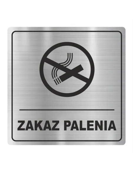 Tabliczka Piktogram Znak Zakaz Palenia Srebrna z Grawerem