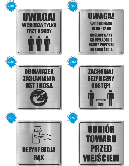 Tabliczka Piktogram Znak Zakaz Palenia Srebrna z Grawerem