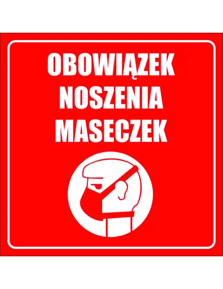 Naklejki z Nadrukiem Obowiązek Noszenia Maseczek Reklamowy