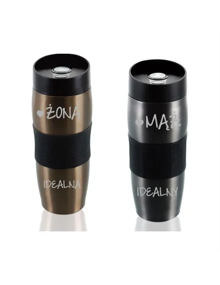 Kubek Termiczny z Grawerem dla Par Mąż Żona na Prezent