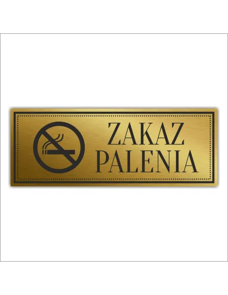 Tabliczka Złota Srebrna na Drzwi Zakaz Palenia Piktogram