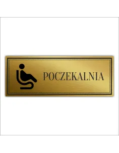 Tabliczka Złota Srebrna na Drzwi Poczekalnia Piktogram