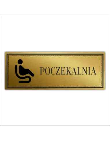 Tabliczka Złota Srebrna na Drzwi Poczekalnia Piktogram