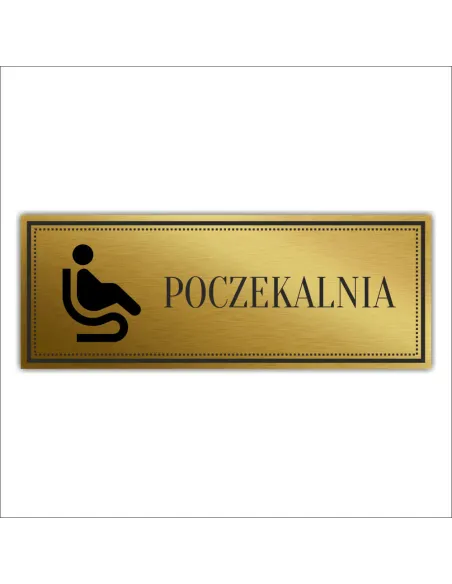 Tabliczka Złota Srebrna na Drzwi Poczekalnia Piktogram