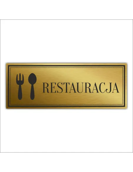 Tabliczka Złota Srebrna na Drzwi Restauracja Piktogram