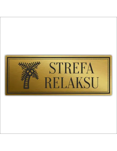 Tabliczka Złota Srebrna Drzwi Strefa Relaksu Piktogram