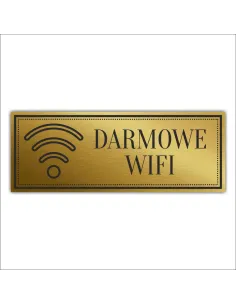 Tabliczka Złota Srebrna na Drzwi Darmowe Wifi Piktogram