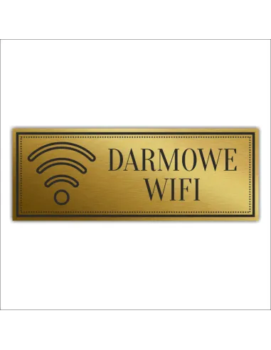 Tabliczka Złota Srebrna na Drzwi Darmowe Wifi Piktogram