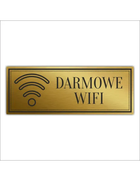 Tabliczka Złota Srebrna na Drzwi Darmowe Wifi Piktogram