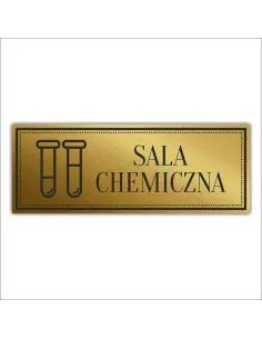 Tabliczka Złota Srebrna Drzwi Sala Chemiczna Piktogram
