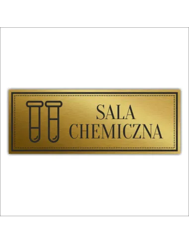 Tabliczka Złota Srebrna Drzwi Sala Chemiczna Piktogram
