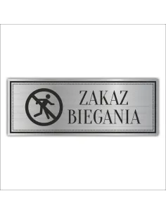 Tabliczka Piktogram Grawerowana Zakaz Biegania z Grawerem