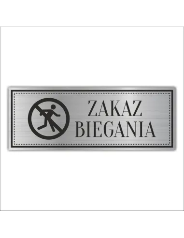 Tabliczka Piktogram Grawerowana Zakaz Biegania z Grawerem