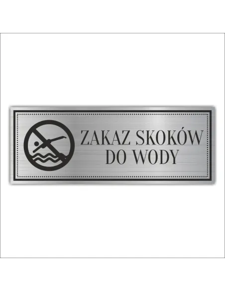 Tabliczka Grawerowana Zakaz Skoków Wody Personalizowany