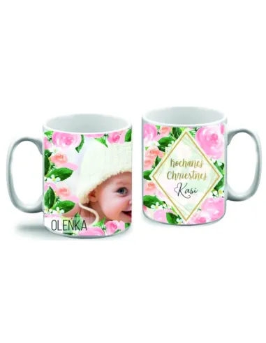 Kubek z Nadrukiem Personalizowany Kochanej Chrzestnej Imię