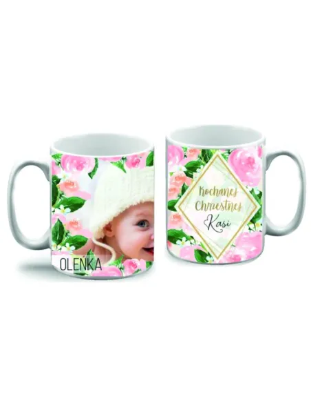 Kubek z Nadrukiem Personalizowany Kochanej Chrzestnej Imię