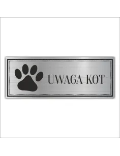 Tabliczka – Grawerowana Piktogram Uwaga Kot Zwierze
