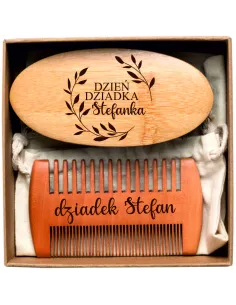 Zestaw z Grawerem na Prezent Pielęgnacji Brody Szczotka